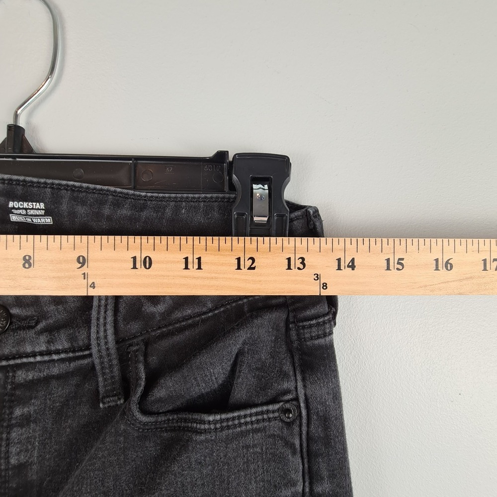 Old Navy Rockstar‎ Jeans Women's Size 4 Super Skinny High Rise Black Denim Slim - Picture 2 of 6